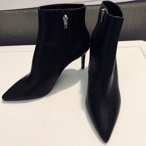 Steven by Steve Madden Black Leather Booties